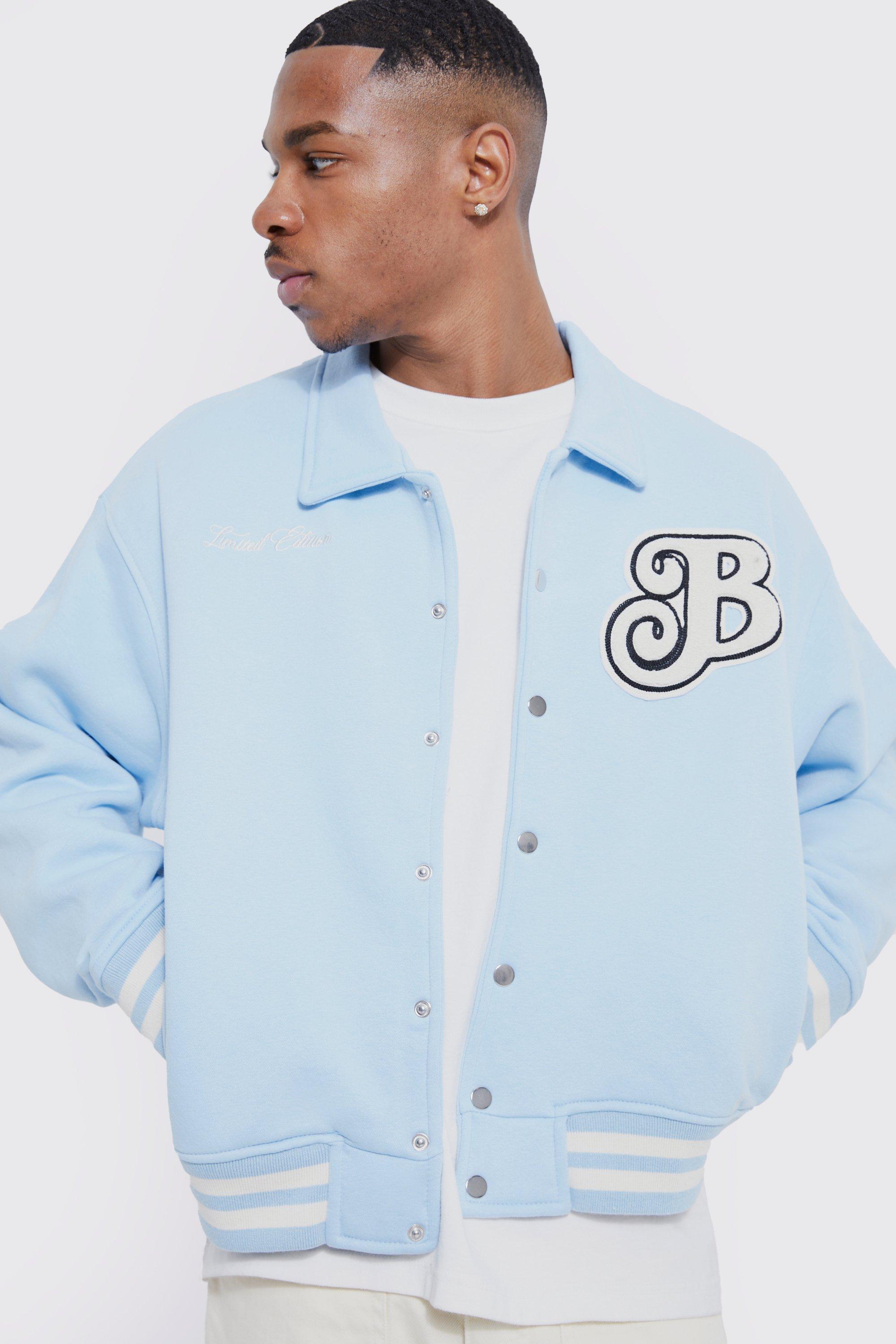 Boxy B Badge Jersey Varsity Jacket